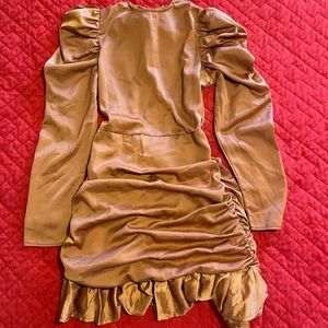 New Missguided dress ruched skirt open back size 6